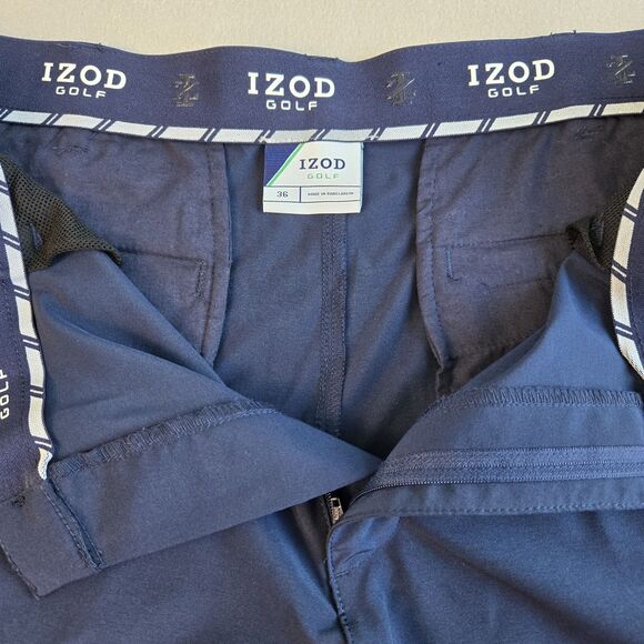IZOD Golf Swing Flex Cargo Shorts Men's 36x8 Navy UV40 Stretch Performance - Picture 5 of 9